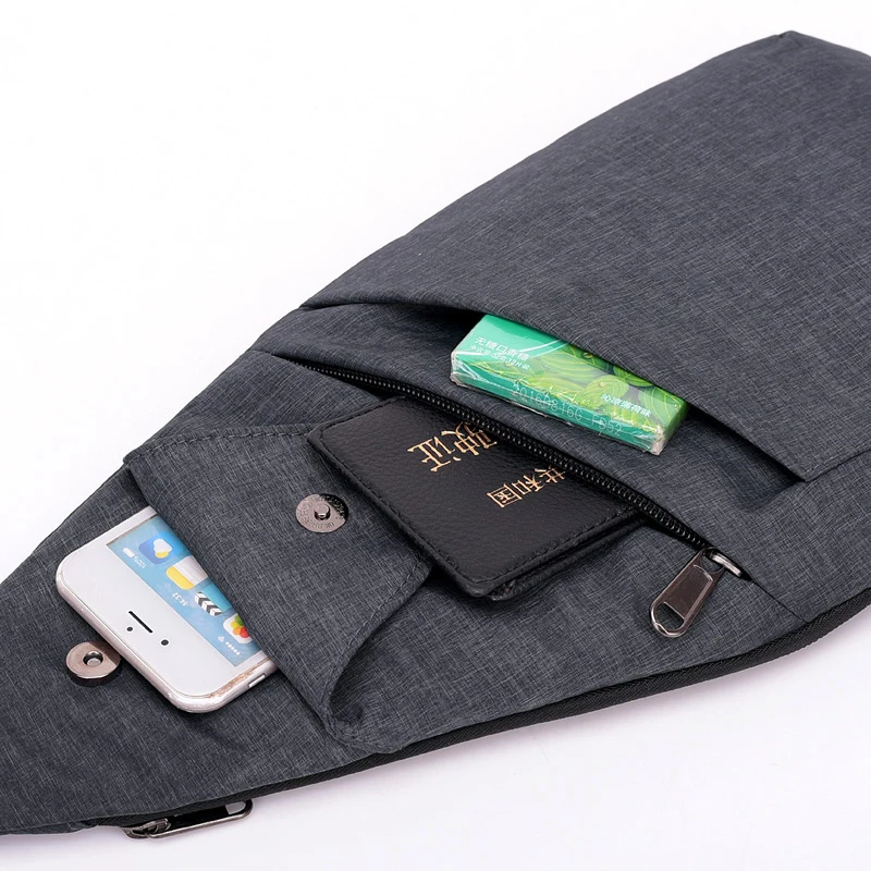  2018 New Anti-Theft Men's Messenger Bags Multi-pocket Sling Shoulder Bags Casual Chest Pack Travel  - 32869376152