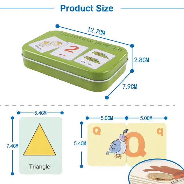 Baby Kid Educational Toys Learn English Puzzle Montessori Cognitive Card Infant
