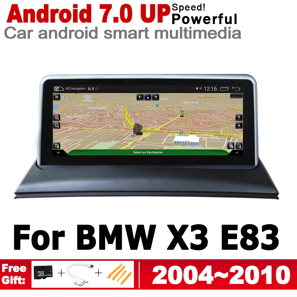 

10.25" HD Screen Stereo Android 7.0 up Car GPS Navi Map For BMW X3 E83 2004~2010 Original Style Multimedia Player Auto Radio