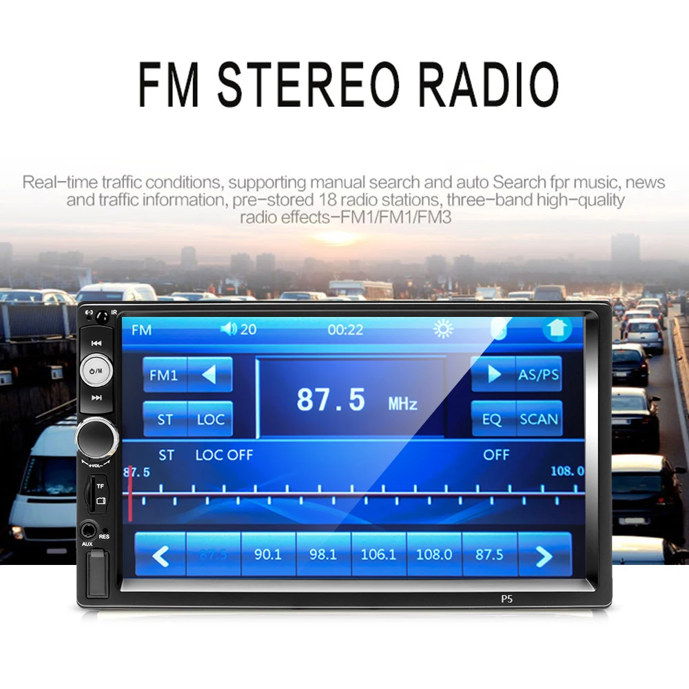 Podofo Android 2 Din car radio 7" MP5 Player 2+32GB ROM Car Multimedia player 2din Autoradio GPS WiFi No DVD FM Audio Stereo