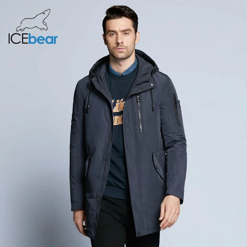 ICEbear 2019 Новая Осенняя мужская куртка короткое повседневное пальто с капюшоном