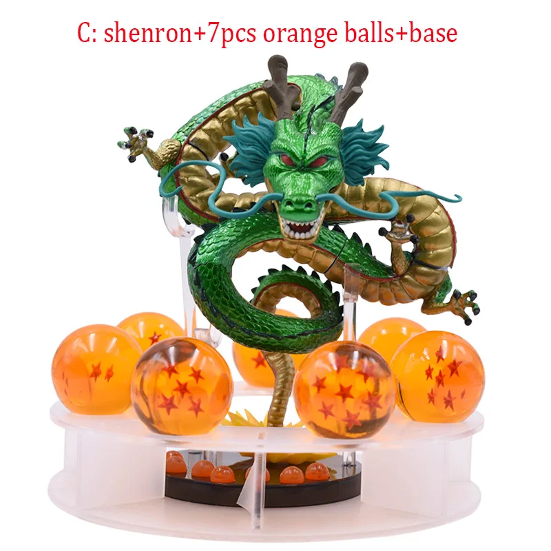 3 вида стилей в стиле аниме «Драконий жемчуг зет фигурку Shenron Shenlong с 7 шт. 3,5 см с рисунками из комикса «Жемчуг дракона», кукла, модель из ПВХ горячие игрушки 15 см - Color: C