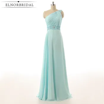 

Mint Green Bridesmaid Dresses Cheap 2020 One Shoulder Floor Length Robe Longue Wedding Guest Dress Chiffon Maid Of Honor Gowns