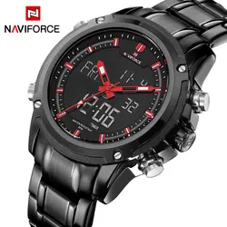 Топ Элитный бренд NAVIFORCE для мужчин непромокаемые спортивные Военная Униформа часы для мужчин кварцевые аналоговые цифровые наручные
