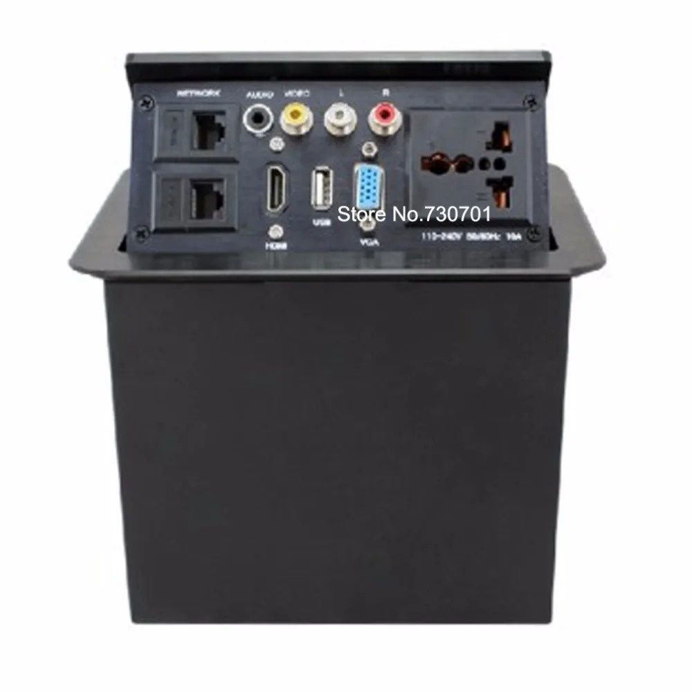 Audio visual socket with multi-functional modules for Conference AV Solutions pneumatic pressure spring pole HDMI VGA USB audio |