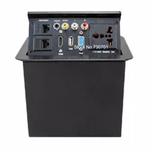 Audio visuel prise avec multi-fonctionnelle modules pour Conférence AV Solutions pneumatique pression printemps pôle HDMI VGA USB audio