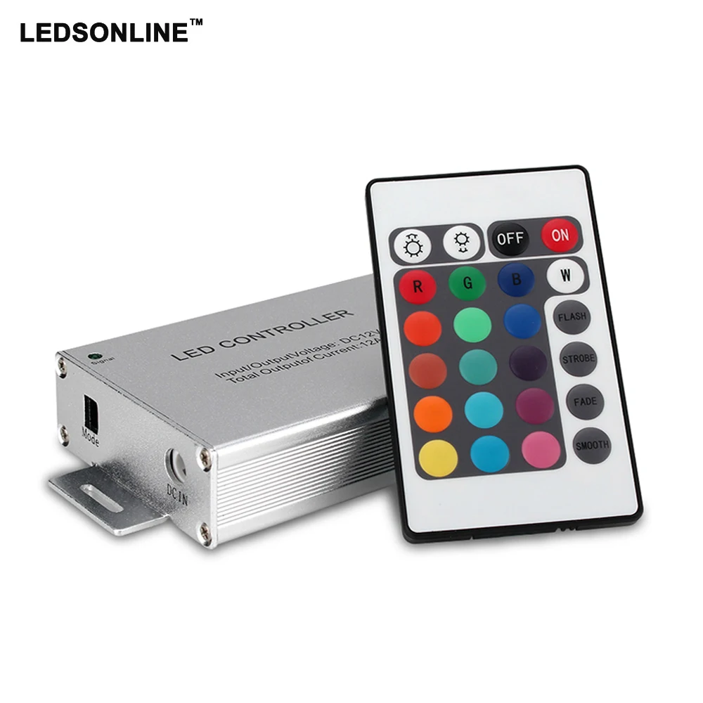 

Led Controller 24 / 44 Keys LED IR RGB Controler IR Remote Dimmer DC12V 144W For SMD 3528 5050 10m-20m LED RGB strip