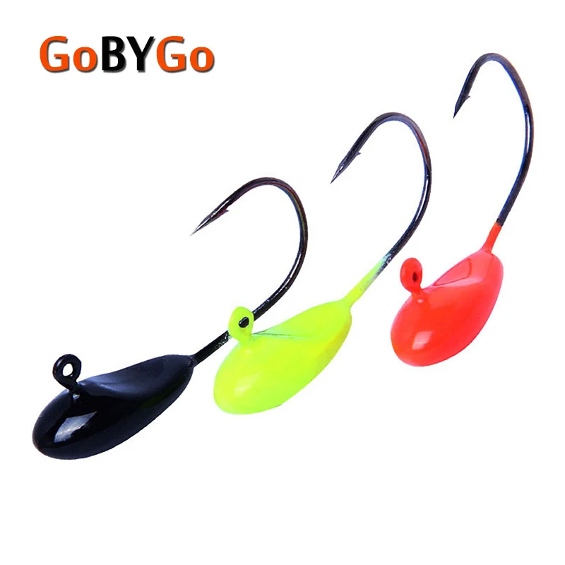 GoByGo 10 قطعة/الوحدة البسيطة يتعرض الرصاص الرقصة رئيس 22 ملليمتر 1.1 جرام الشائكة هوك لينة إغراء القفز هوك الصيد السنانير الصيد معالجة