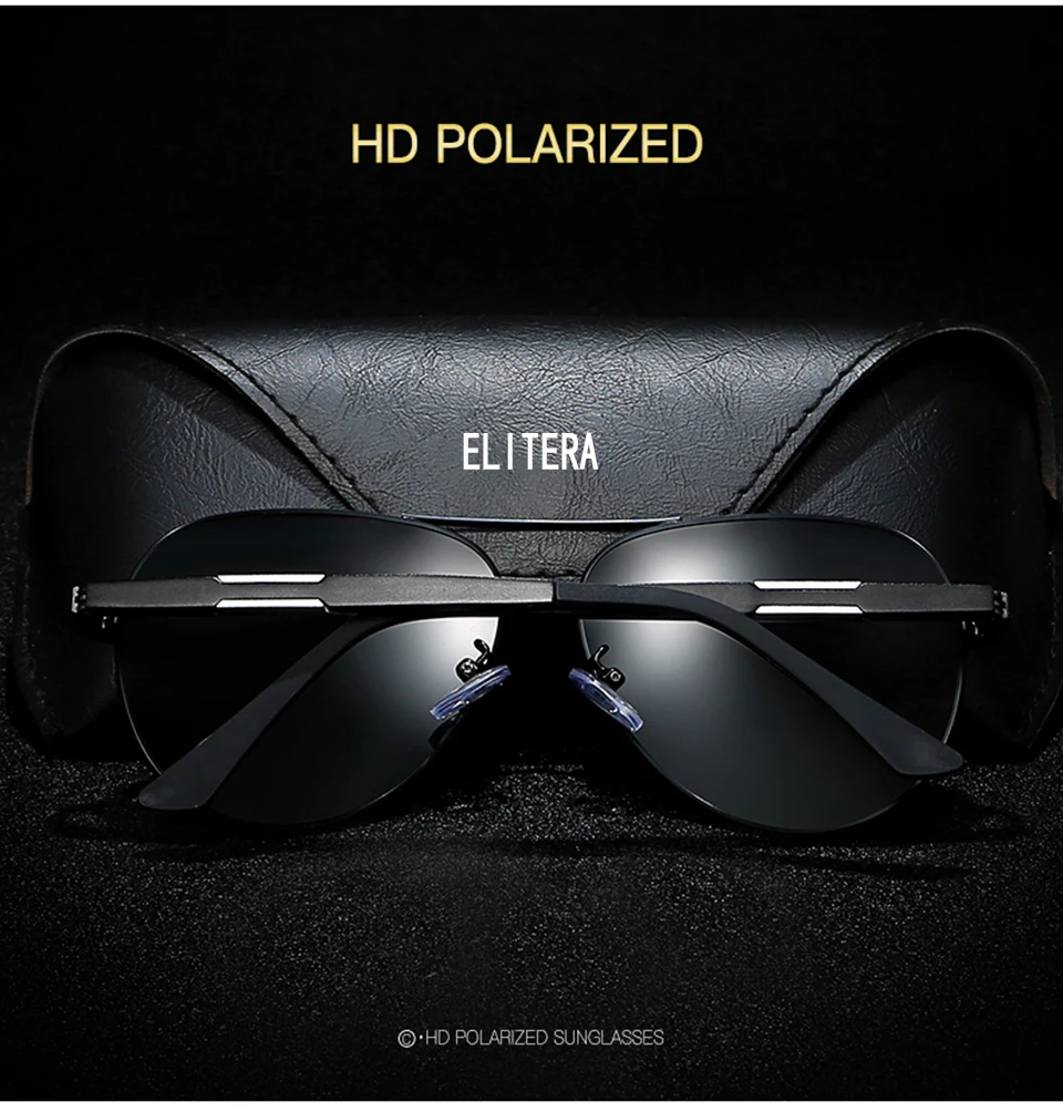 ELITERA, Классические поляризованные солнцезащитные очки для вождения, для мужчин и женщин, брендовые дизайнерские очки, зеркальные, UV400, сплав, мужские солнцезащитные очки