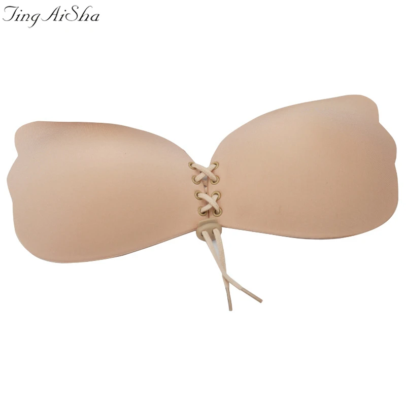 2018 Bh Soutien Tingaisha Women Self Adhesive Strapless Bandage Blackless Bra Gel Women's