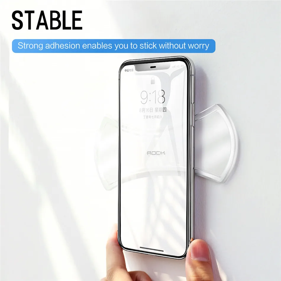 ROCK Mobile Phone Holder Universal for Phone Tablet Car Phone Holder Strong Adsorption Wall Desk Stickr Paste Stand Holder04