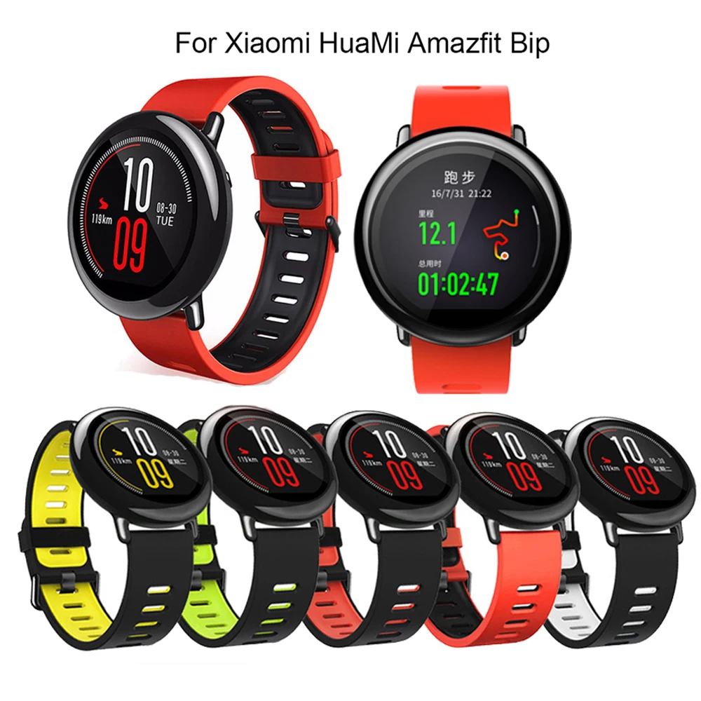 Ремешок на запястье 22 мм спортивные силиконовые браслеты для Xiaomi Huami Amazfit Bip BIT PACE Lite Молодежные Смарт-часы сменный ремешок смарт-браслет