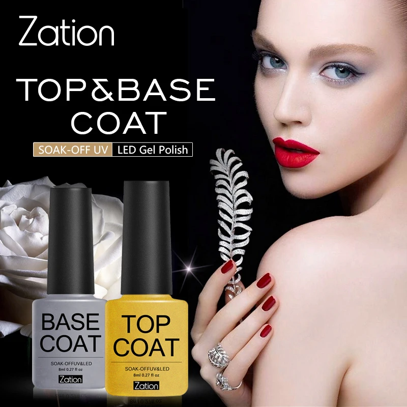 Zation Base Coat No Wipe Top Coat Nail Primer Enamel Nail Gel Matte UV
