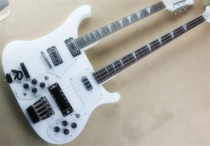 

Classical White Double Neck Electric Guitar with White Pickguard,Rosewood Fretboard,12 Strings+4 Strings,can be customzied