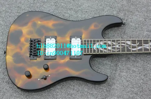 

new 6-strings single wave electric guitar with black hardware made in China + free shipping LL-33