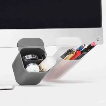 

1 Pcs Novelty Simple Stick On Desktop Makeup Storage Pen Holder Plastic Desk Organizer Stationery
