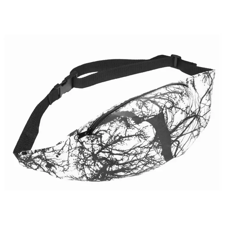 Bum Bag Fanny Pack Festival Waist Belt Pouch Travel Holiday Bum bag Money Wallets(Black and White)
