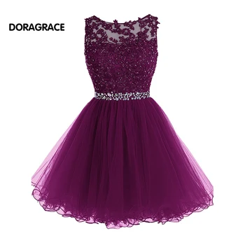 

New Fashion Applique Beaded Designer Cocktail Dresses Short Girls Party Dress vestido de festa curto DGC015