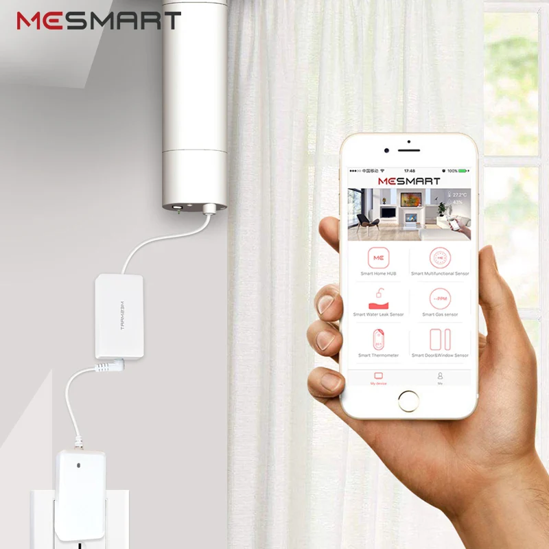 

MESMART Smart Module WiFi / ZigBee for Electric Curtain Motor RJ12 Connector Remote Control Open/Close Schedule via App Anywhere