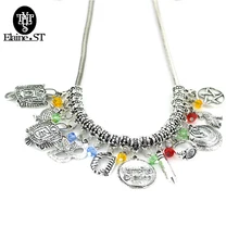 2017 DIY Vampire Diaries Necklace inspired Charm Necklace Birds&pentagram&&mask Crystal Custom made choker Necklace
