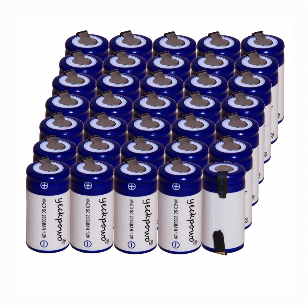 moscow fast delivery 35 pcs SC 2000mah 1.2v battery NICD rechargeable batteries power tools 4.25cm*2.2cm electric screwdrivers |