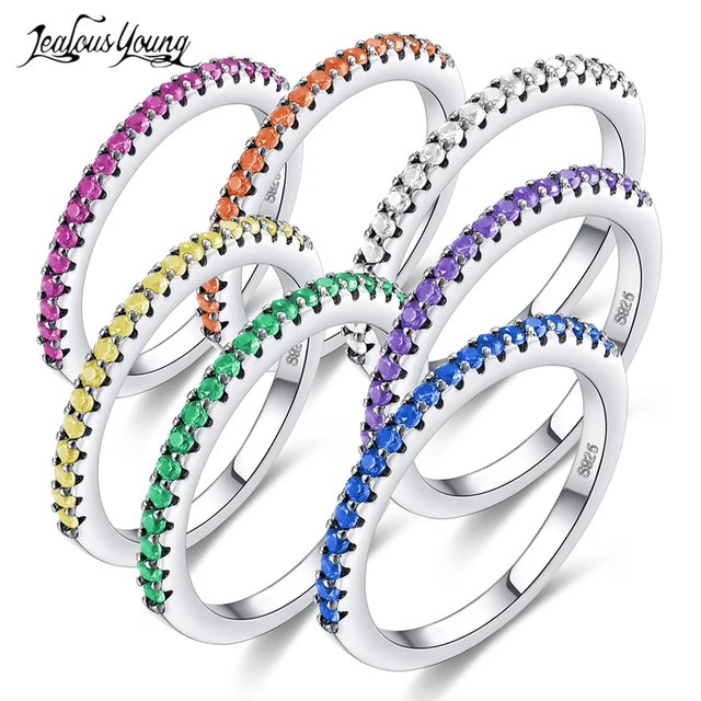 2018 New Fashion Multicolor Zirconia Party Women Engagement Ring With Silver Col 2018 New Fashion Multicolor Zirconia Party Women Engagement Ring With Silver Col