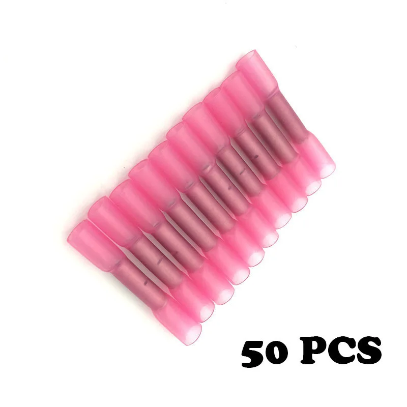 

50pcs BHT1.25 Water-proof heat shrinkable connecting pipe wire intermediate joint cold press terminal terminal connector