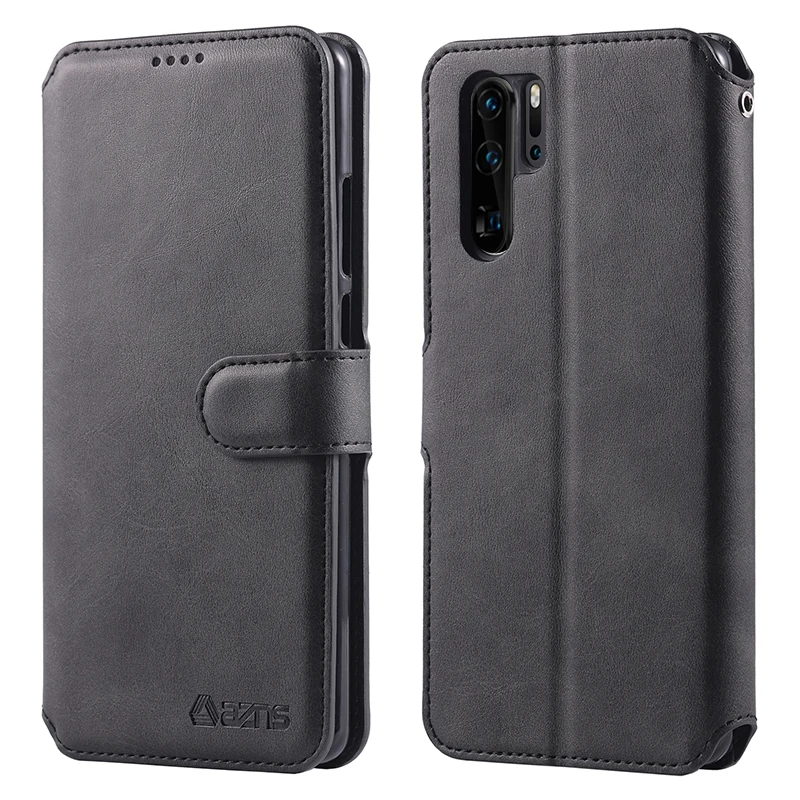 Black Кожаный флип-бумажник CaseFor huawei P30 P20 Pro mate 20 Lite подставка держатель карты полное покрытие для huawei P 30Pro mate 20 Coque Fuddas - Цвет: Black