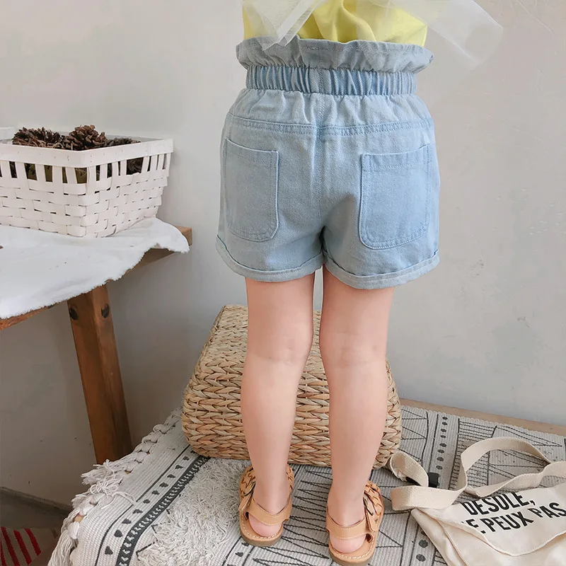 Curtas para o Bebê Verão Nova Chegada Estilo Coreano Algodão Cor Pura Cintura Alta All-match Moda Quente Calças Doce Bonito Meninas 2020 3 Mamãe e Bebê
