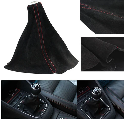 

Car Gear Shift Collars Gaitor Boot Frosted Leather gear shift Knob Covers Auto knob dust cover Car Accessories Fit For BMW Ford