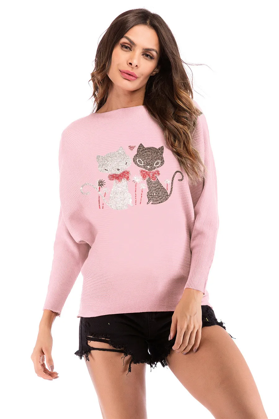Gladiolus 2018 Autumn Winter Sweater Women Long Sleeve Rhinestone Pattern Slim Knitted Christmas Sweater Women Jumpers Pullover (33)