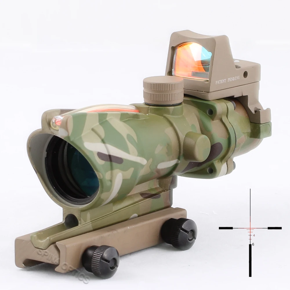 

ACOG 4x32 Red Fiber Illuminated RMR Red Dot Combo (AT/CP) Buy one get one Killflash FREE
