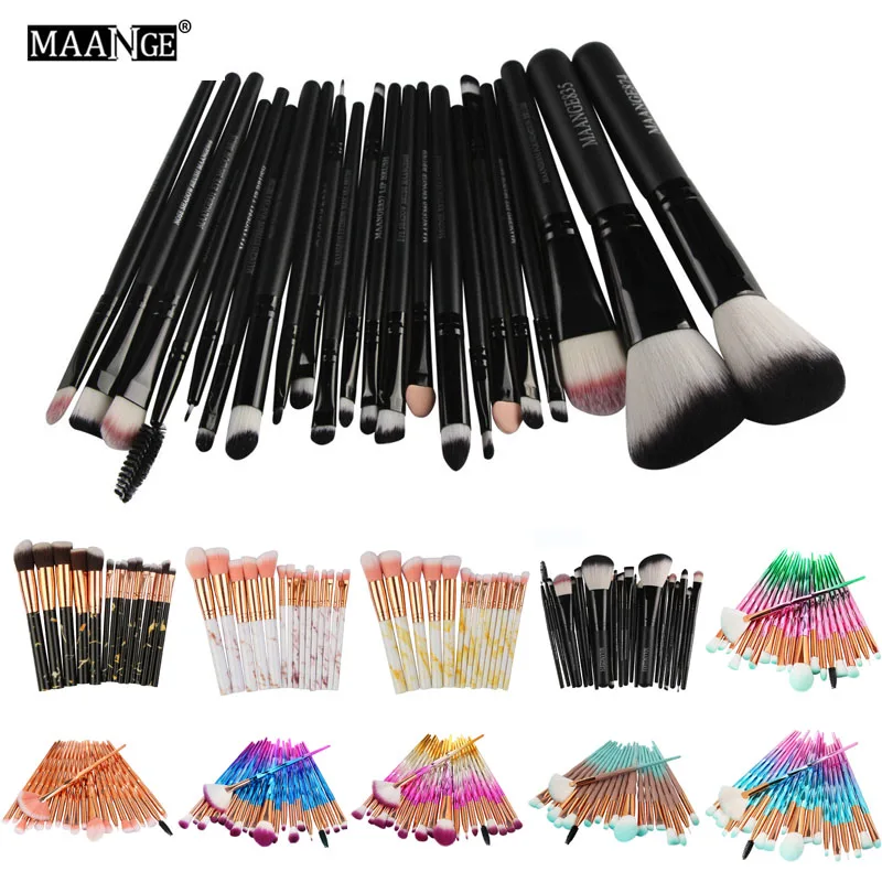 

1/15/20/22PCS Pro Make Up Foundation Eyebrow Eyeliner Blush Cosmetic Concealer Brushes Tool Set For Women Girl #20.15