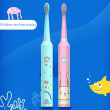 Звуковая электрическая зубная щетка глубоко очищающая зубная щетка электрическая AA батарея IPX7 водонепроницаемая 3 зубная щетка с регулировкой передач детская зубная щетка
