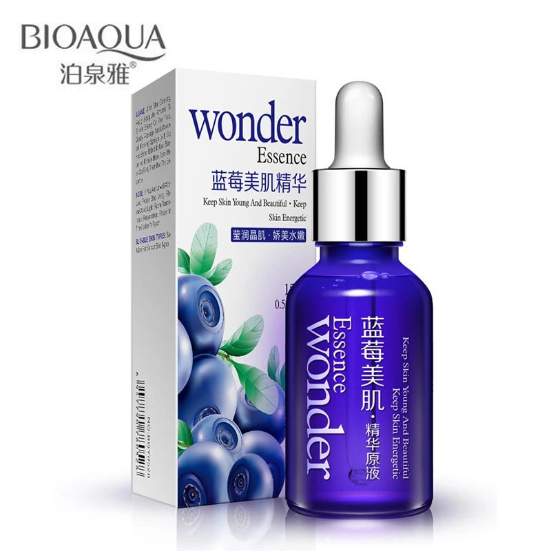 

BIOAQUA Blueberry Wonder Essence For Face Skin Care Effect Plant Extract Anti Wrinkle Facial Serum Sodium Hyaluronate Serum