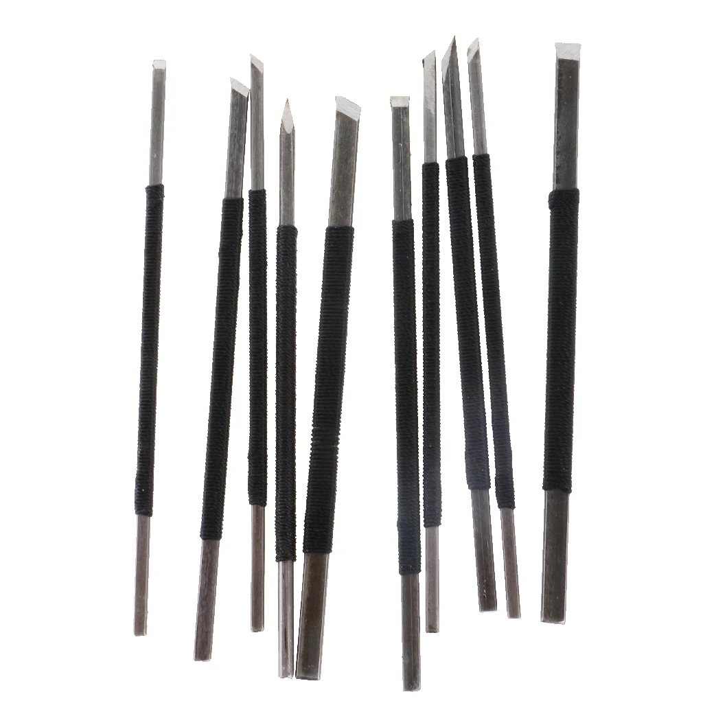 

10 Pieces/Set Stone Seal Graver Burin Cutter Wood Carving Carved Woodcuts Tools