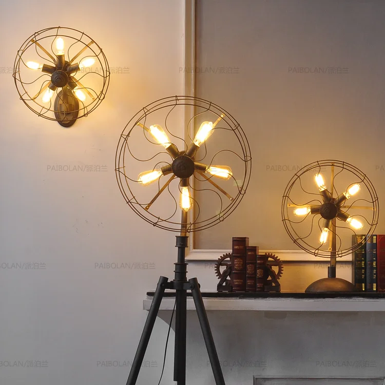 Paibolan American Country Study Room Lamp Floor Fan Study Room Lamp Floor