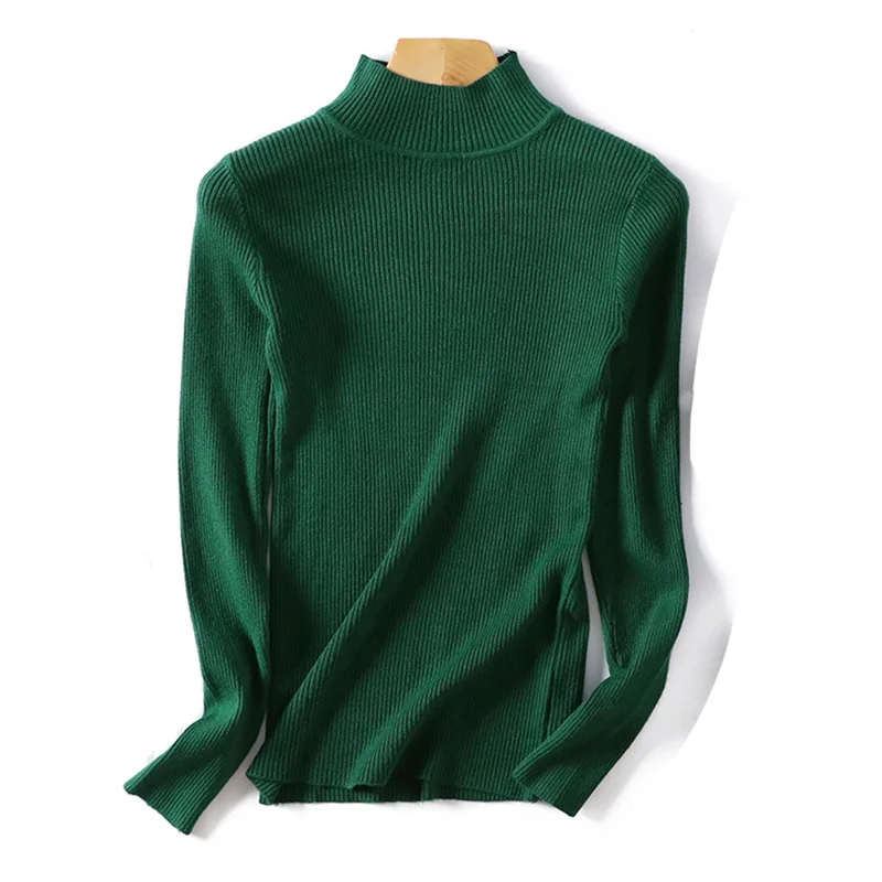 ShejoinSheenjoy Spring Autumn Women Pullovers Sweaters Fashion Slim Half Turtleneck Knitted Tops Women Elastic Casual Sweater (6)