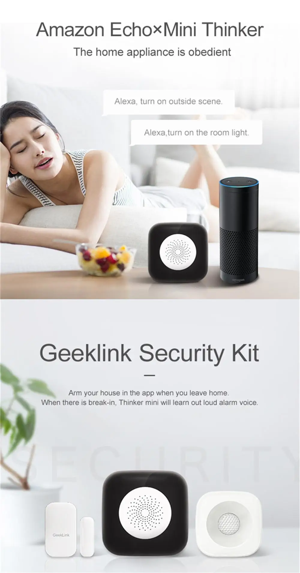 Geeklink умный дом Мини WiFi+ IR+ RF приложение пульт дистанционного управления Лер AC tv Сири, голосовой контроль для Amazon Alexa Google Home стандарт США ЕС