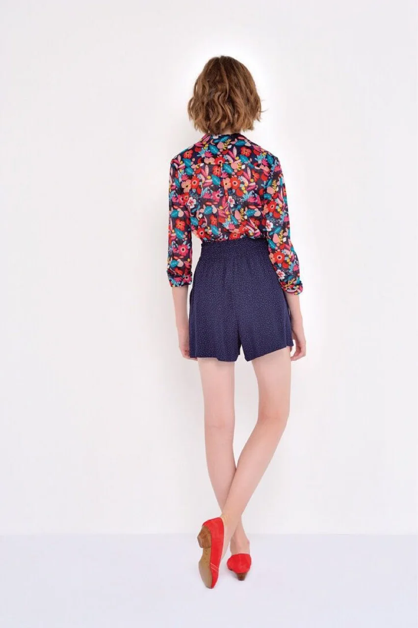 100% Viscose 2018 New Autumn chemise tenibelle positano long-sleeved shirts with a tailored collar Printing Blouses Women
