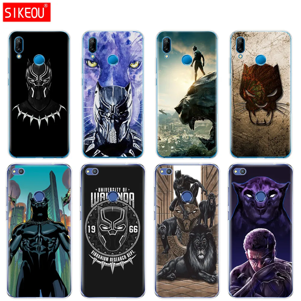 

Silicone Cover Phone Case For Huawei P20 P7 P8 P9 P10 Lite Plus Pro 2017 p smart 2018 Marvel Comics Black Panther