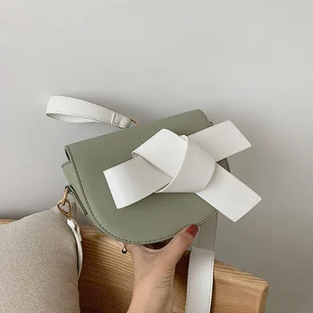

Bow Saddle Bags For Women 2019 Ins Style Messenger Bag Fashion Contrast Color Handbags Brand Desinger Shoulder Crossbody Bags