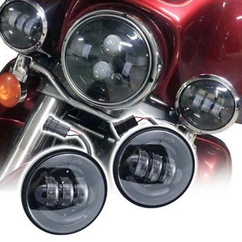 

Black/Chrome 4.5" LED Fog Light Outer Cover Trim Bracket For Harley Metal 4 1/2" LED Auxiliary Lighting Brackets