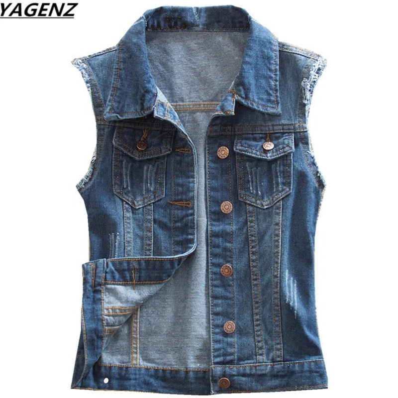 Female Denim Vest New Spring Autumn Jacket Vintage Jeans Vest Short