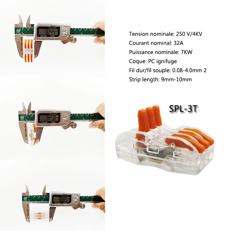 50 шт./лот SPL серии 221 222 223 Мини Быстрый провода разъемы, универсальный электрический кабель Разъем, нажимной клеммный блок