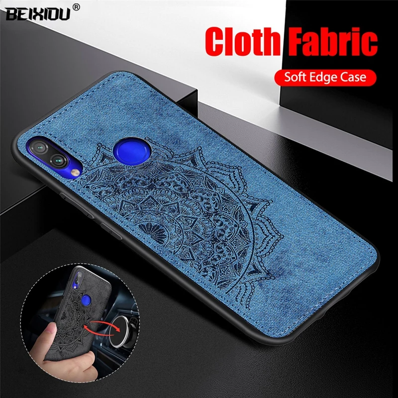 

3D Texture Cloth Phone Case For Xiaomi Redmi Note 7 Covers Fabric Soft TPU Silicone Case for Redmi Note 7 Back Cover 6.3"