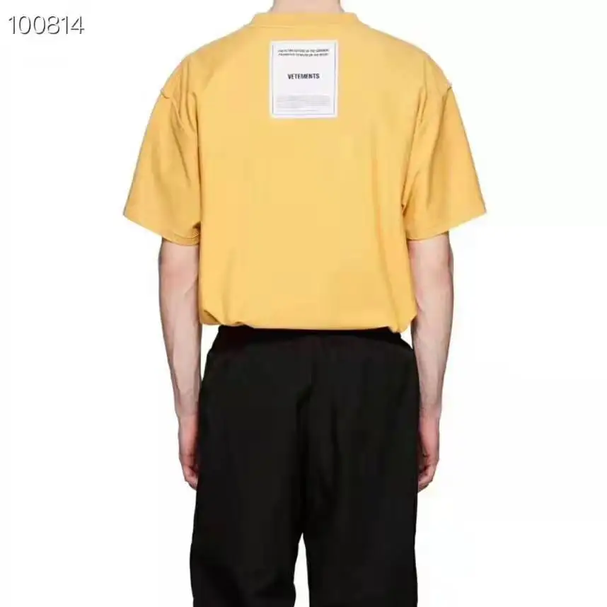2019SS Новый Vetements патч майки 1:1 высокое качество Oversize футболка футболки вышивка обе