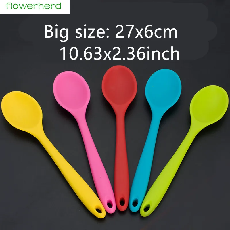 27x6cm Large Silicone Spoons for Cooking Long Handle Spoon Kitchen