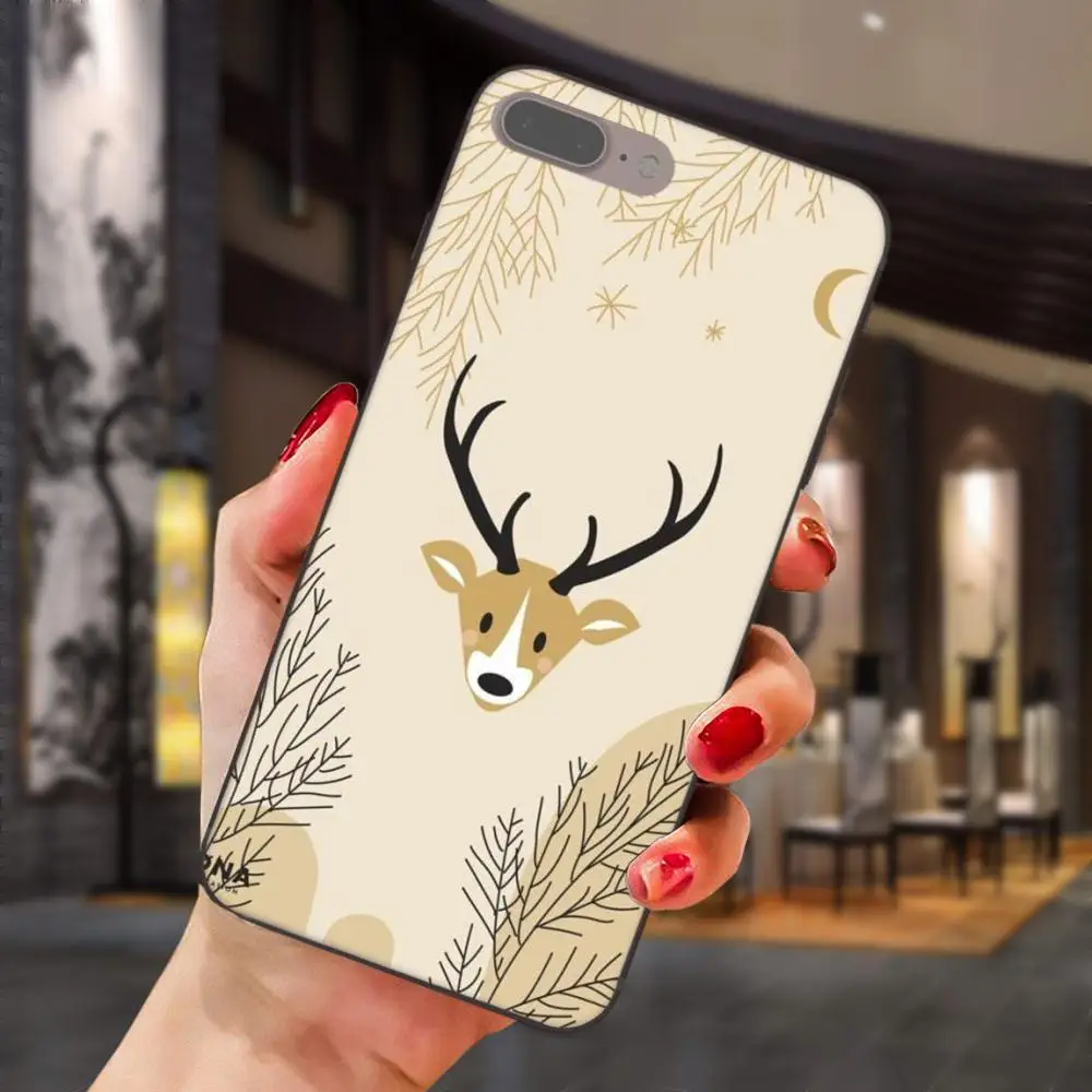 Мягкий чехол из ТПУ с рождественским оленем для Huawei Honor 5A 6A 6C 7A 7C 7X 8A 8C 8X 9 10 P8 P9 P10 P20