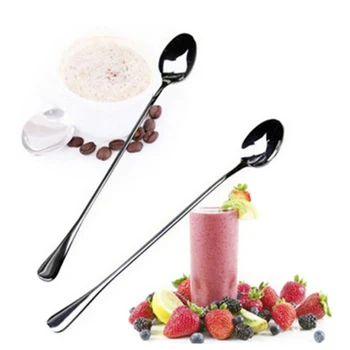 

2x Coffee Latte Spoon Stainless Steel Long Handle Glass Ice Cream Sundae Tea